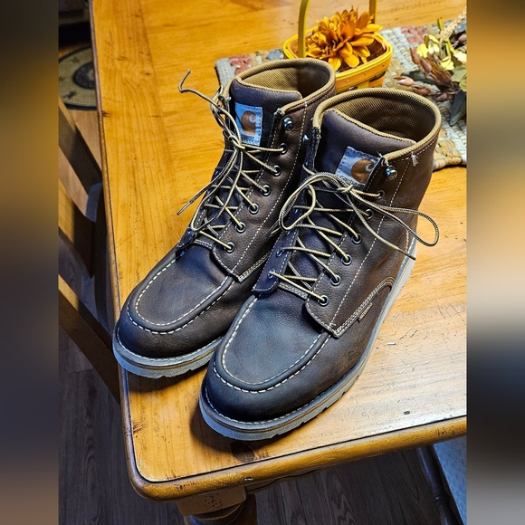 Men's Brown Leather Boots - Picture 1 of 5